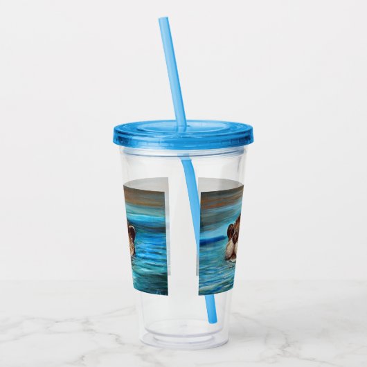 Fluss Otter Painting Acryltrinkbecher (Links)