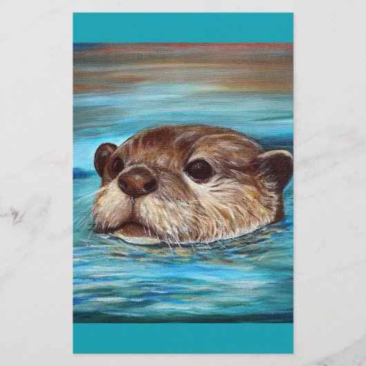 Fluss Otter Painting Briefpapier (Vorderseite)