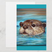 Fluss Otter Painting Briefpapier (Vorne/Hinten)