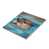 Fluss Otter Painting Fliese (Seite)