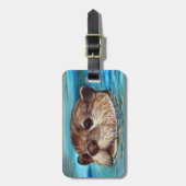 Fluss Otter Painting Gepäckanhänger (Vorderseite vertikal)