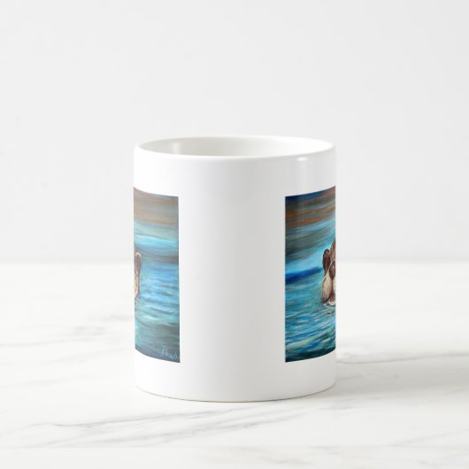 Fluss Otter Painting Kaffeetasse (Mittel)