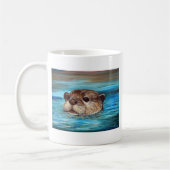Fluss Otter Painting Kaffeetasse (Links)