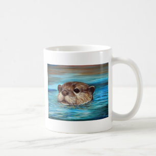 Fluss Otter Painting Kaffeetasse