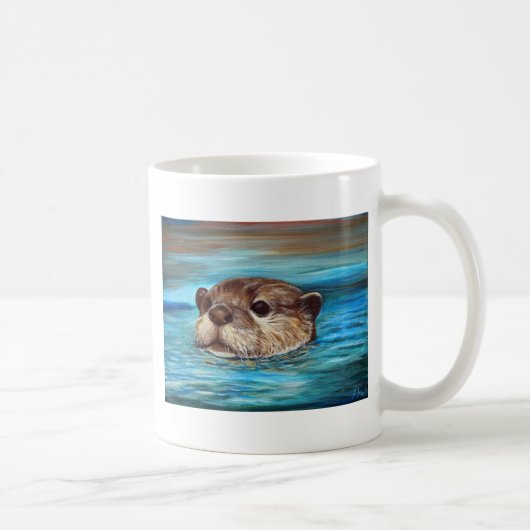 Fluss Otter Painting Kaffeetasse (Rechts)