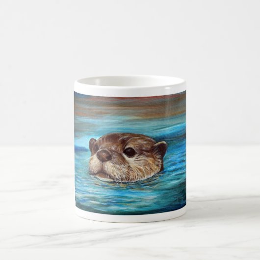 Fluss Otter Painting Kaffeetasse (Mittel)
