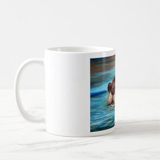 Fluss Otter Painting Kaffeetasse (Links)