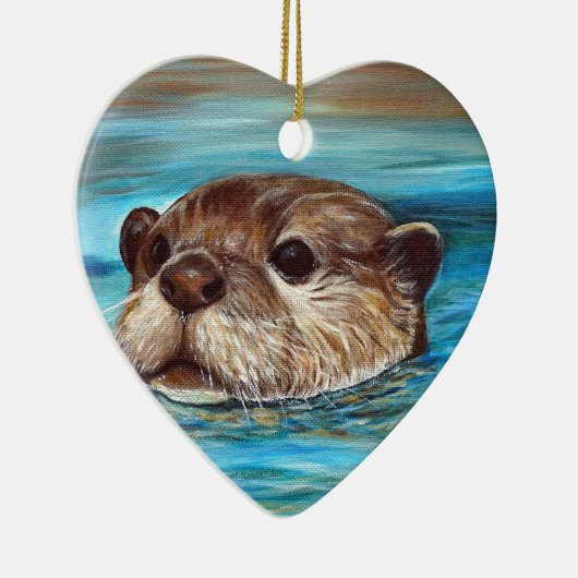 Fluss Otter Painting Keramikornament (Rechts)