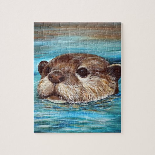 Fluss Otter Painting Puzzle (Vertikal)
