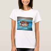 Fluss Otter Painting T-Shirt (Vorderseite)