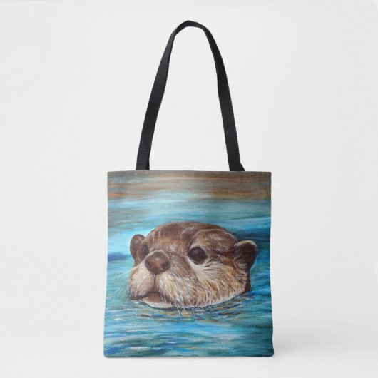 Fluss Otter Painting Tasche (Vorderseite)