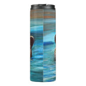 Fluss Otter Painting Thermosbecher (Rückseite)