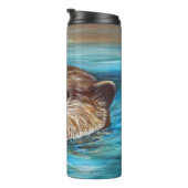 Fluss Otter Painting Thermosbecher (Nach rechts gedreht)