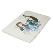 Fluss Otter Water Niedlich Badematte (Schrägansicht)