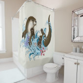 Fluss Otter Water Niedlich Duschvorhang (Beispiel)