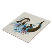 Fluss Otter Water Niedlich Fliese (Seite)