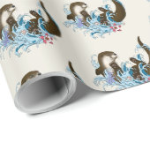 Fluss Otter Water Niedlich Geschenkpapier (Rolleneckpunkt)