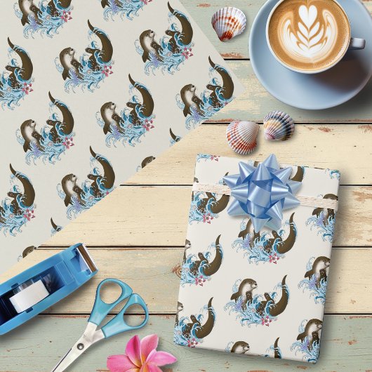 Fluss Otter Water Niedlich Geschenkpapier