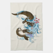 Fluss Otter Water Niedlich Geschirrtuch (Vertikal)