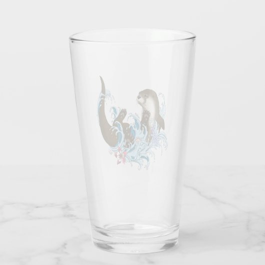 Fluss Otter Water Niedlich Glas (Rückseite)