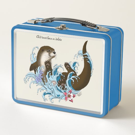 Fluss Otter Water Niedlich Metall Brotdose (Vorderseite)