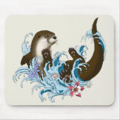 Fluss Otter Water Niedlich Mousepad (Vorne)