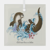 Fluss Otter Water Niedlich Ornament Aus Glas (Vorderseite)