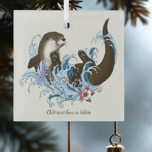 Fluss Otter Water Niedlich Ornament Aus Glas