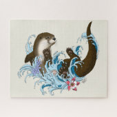 Fluss Otter Water Niedlich Puzzle (Horizontal)