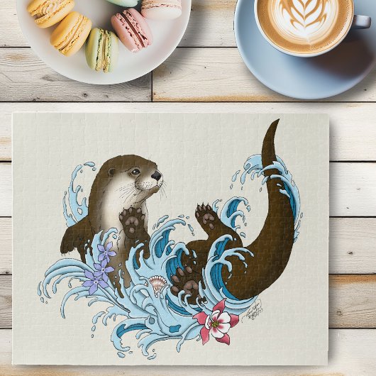 Fluss Otter Water Niedlich Puzzle