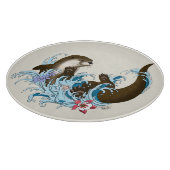 Fluss Otter Water Niedlich Schneidebrett (Ecke)