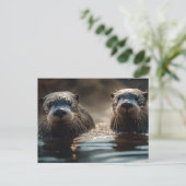 Fluss Otters Postkarte (Stehend Vorderseite)