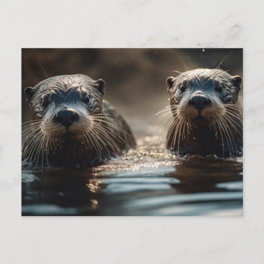 Fluss Otters Postkarte (Vorderseite)