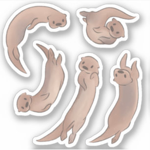 Fluss Otters Schwimmen Aufkleber