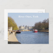 Fluss Ouse, York Postkarte (Vorne/Hinten)