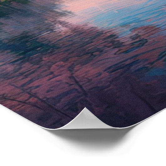 Fluss, Pagoda und Kirschblossom Poster (Ecke)