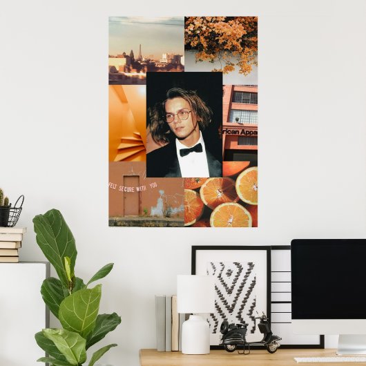 Fluss Phoenix Orange Ästhetik Poster (Heimbüro)