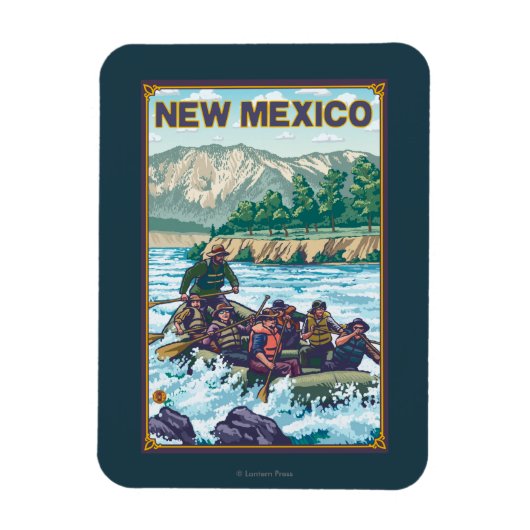 Fluss RaftingNew Mexico Magnet (Vertikal)