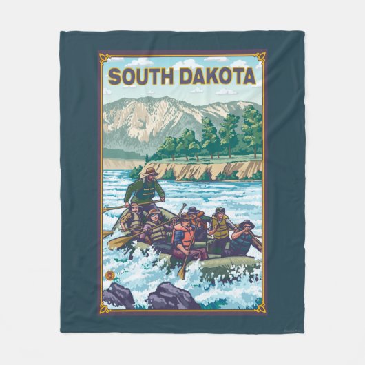 Fluss RaftingSouth Dakota Fleecedecke (Vorderseite)