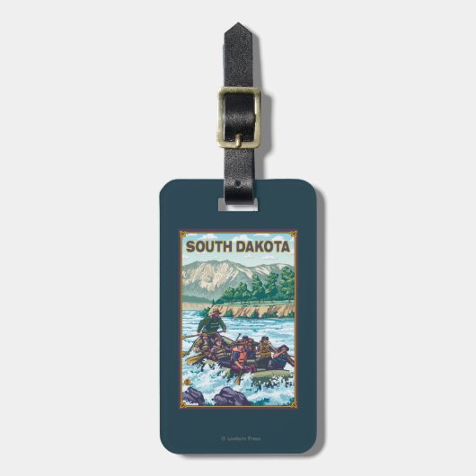 Fluss RaftingSouth Dakota Gepäckanhänger (Vorderseite vertikal)