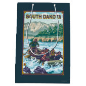 Fluss RaftingSouth Dakota Mittlere Geschenktüte (Rückseite)