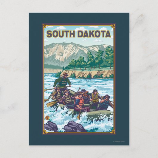 Fluss RaftingSouth Dakota Postkarte (Vorderseite)