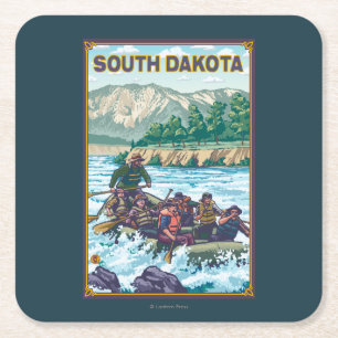 Fluss RaftingSouth Dakota Rechteckiger Pappuntersetzer