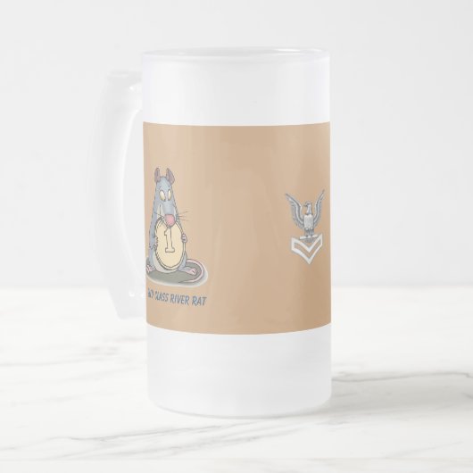 FLUSS-RATTE MATTGLAS BIERGLAS (Vorderseite Links)