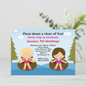 Fluss-Schlauchgeburtstags-Party Einladung (Stehend Vorderseite)
