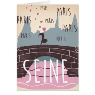 Fluss Seine, Paris, Frankreich Vintage-Reiseposter
