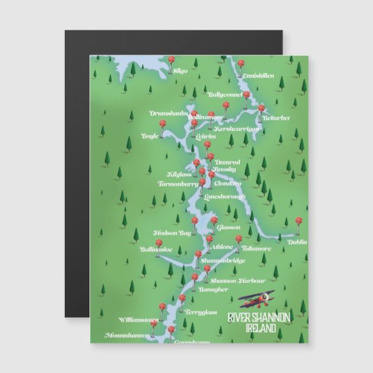 Fluss Shannon Ireland Karte (Vorne/Hinten)