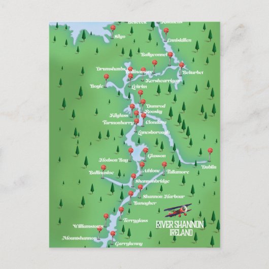 Fluss Shannon Ireland Karte (Vorderseite)