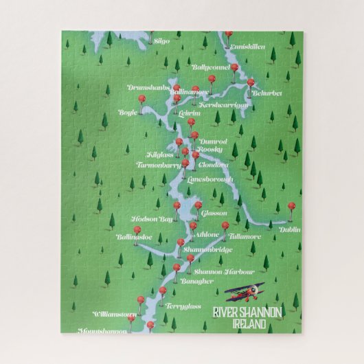 Fluss Shannon Ireland Karte Puzzle (Vertikal)