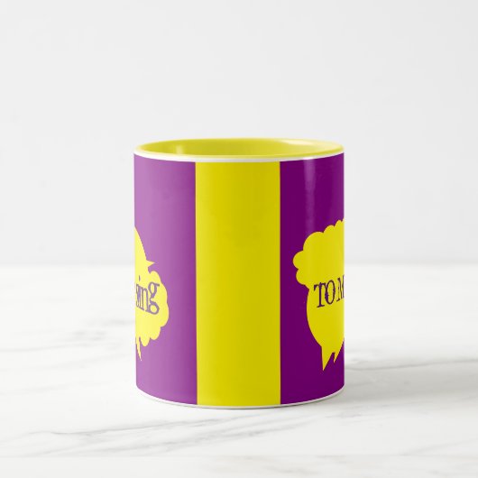 Fluss singen zu meinem Soul lila mit Zitronenpläts Zweifarbige Tasse (Mittel)